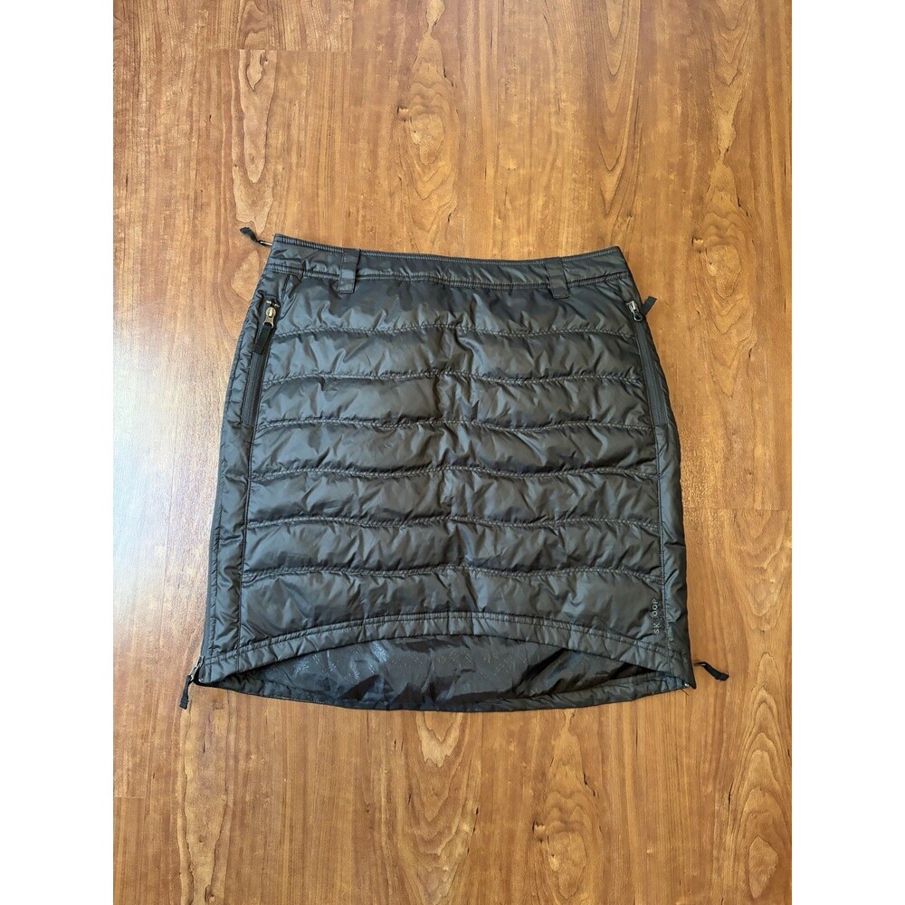 Skhoop Womens Mid Length Down Skirt Size XL Black Puffer Outdoor Ski Snow Zip